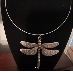 Large dragonfly pendant necklace … also availalable on 925 silver chain